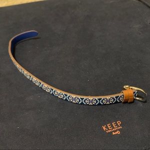 KEEP Collective tile print / bright blue single leather band